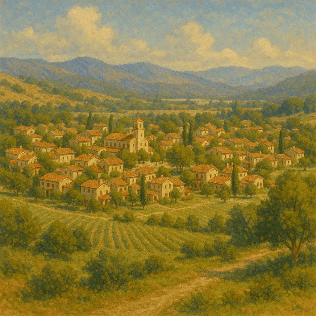 Aerial view of the village